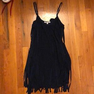 Navy Blue Fringe Dress